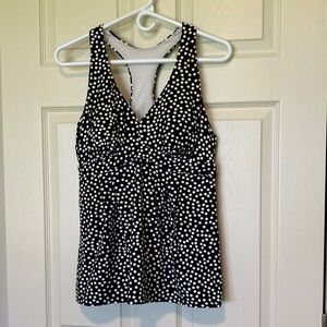 Lands End swim top black/white excellent condition